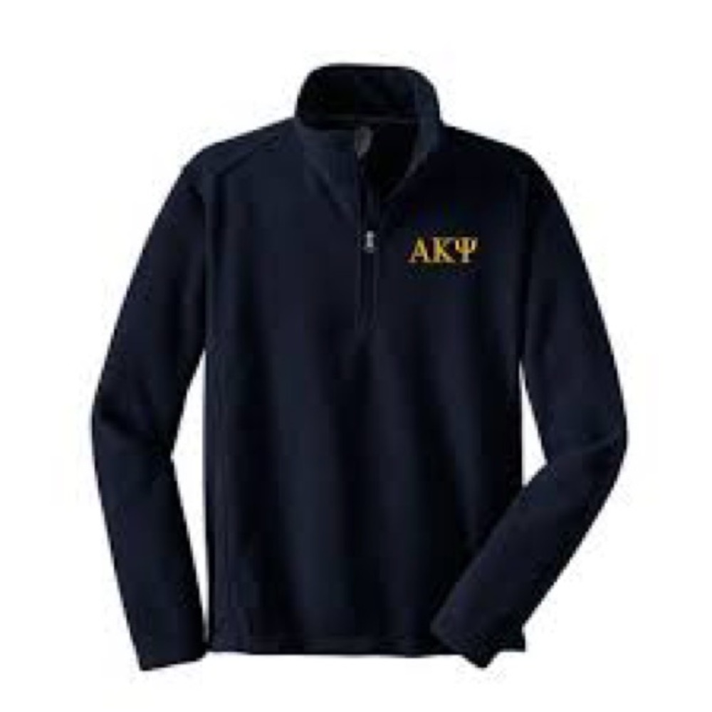 Alpha Kappa Psi Quarter-Zip Pullover with Gold Embroidery